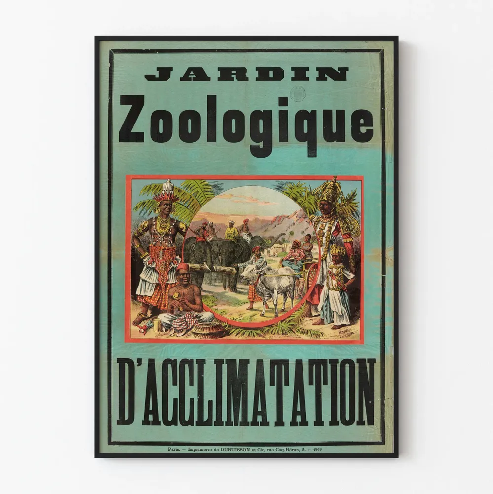 Affiche vintage Jardin Zoologique d'Acclimatation - Décoration murale rétro Artem Legrand
