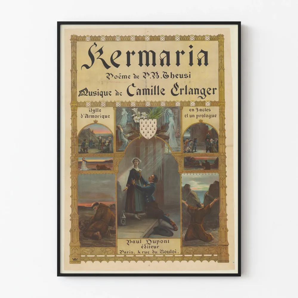 Affiche vintage Kermaria Poème et Musique d'Armorique Artem Legrand