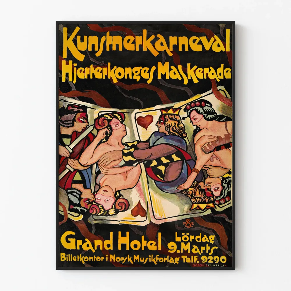 Affiche vintage Kunstnerkarneval – Mascarade du roi de cœur Artem Legrand