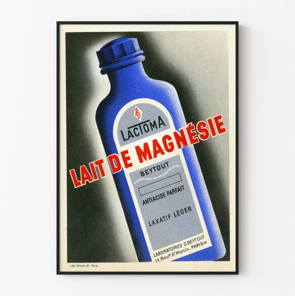 Affiche vintage Lait de Magnésie - Décoration murale rétro Artem Legrand