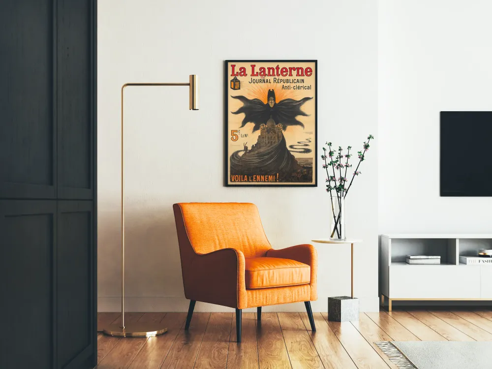 Affiche Vintage La Lanterne Journal Républicain Anti-clérical Artem Legrand