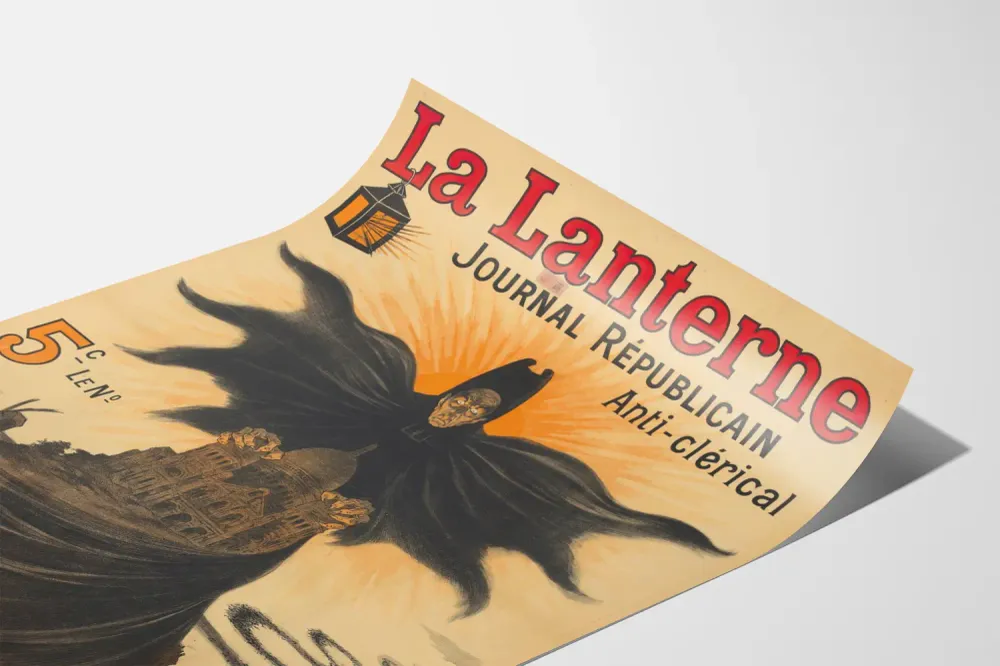 Affiche Vintage La Lanterne Journal Républicain Anti-clérical Artem Legrand