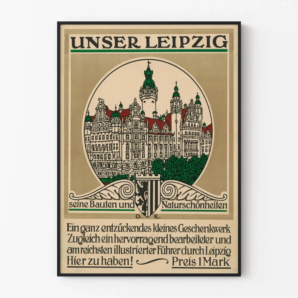 Affiche vintage Leipzig architecture et nature Artem Legrand