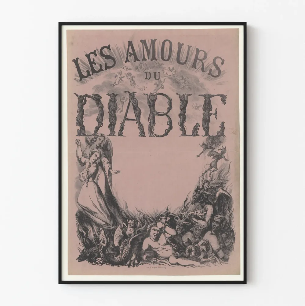 Affiche Vintage Les Amours du Diable pour Décoration Murale Unique Artem Legrand