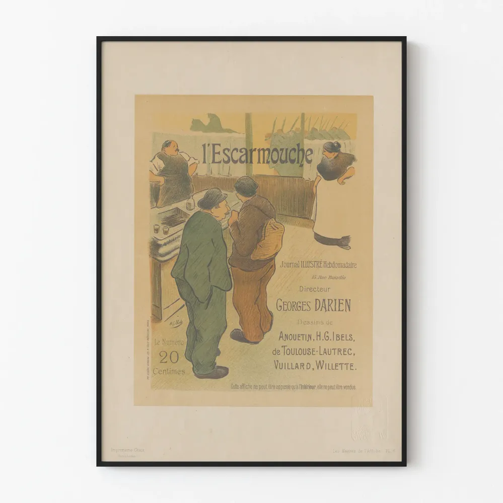 Affiche vintage l'Escarmouche décoration murale illustrée Artem Legrand