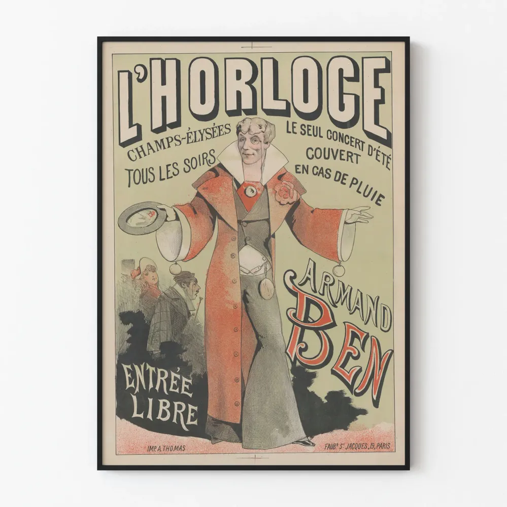 Affiche Vintage L'Horloge Champs-Élysées Armand Ben Artem Legrand