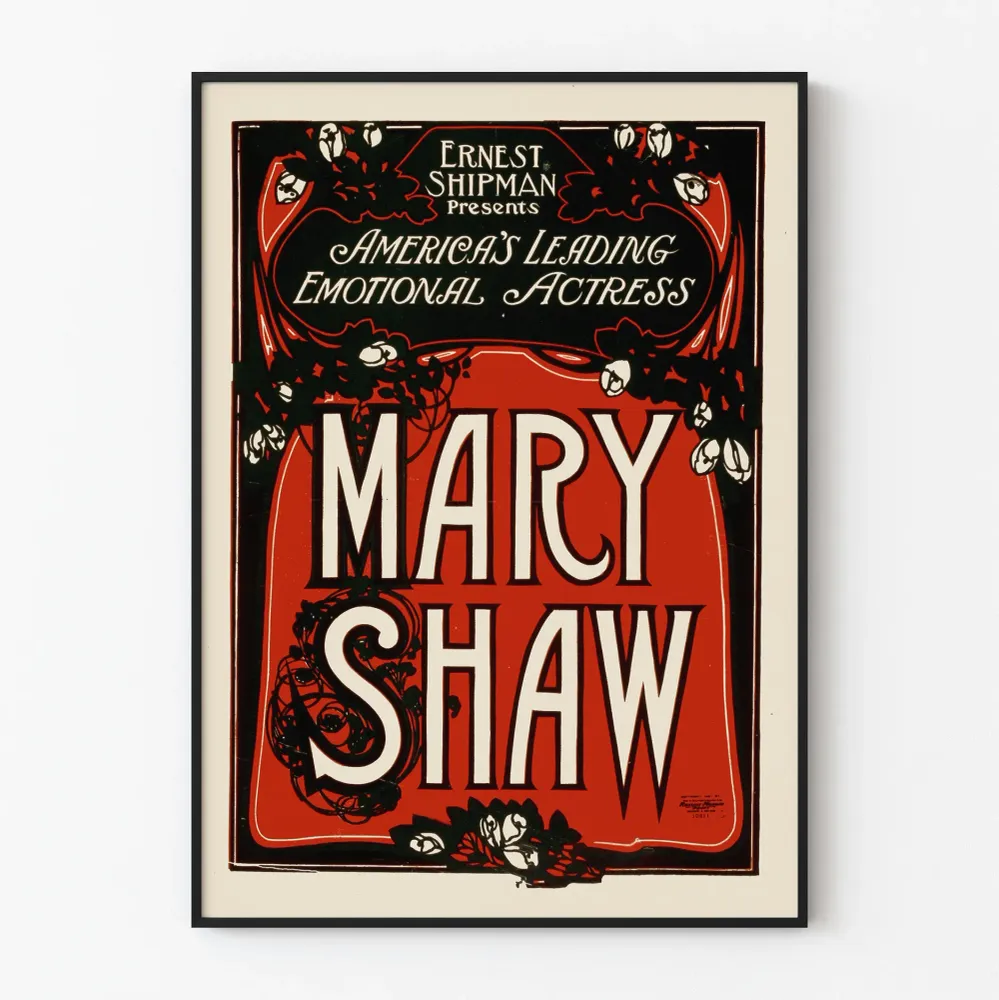 Affiche Vintage Mary Shaw, Actrice Emotionnelle Américaine Artem Legrand