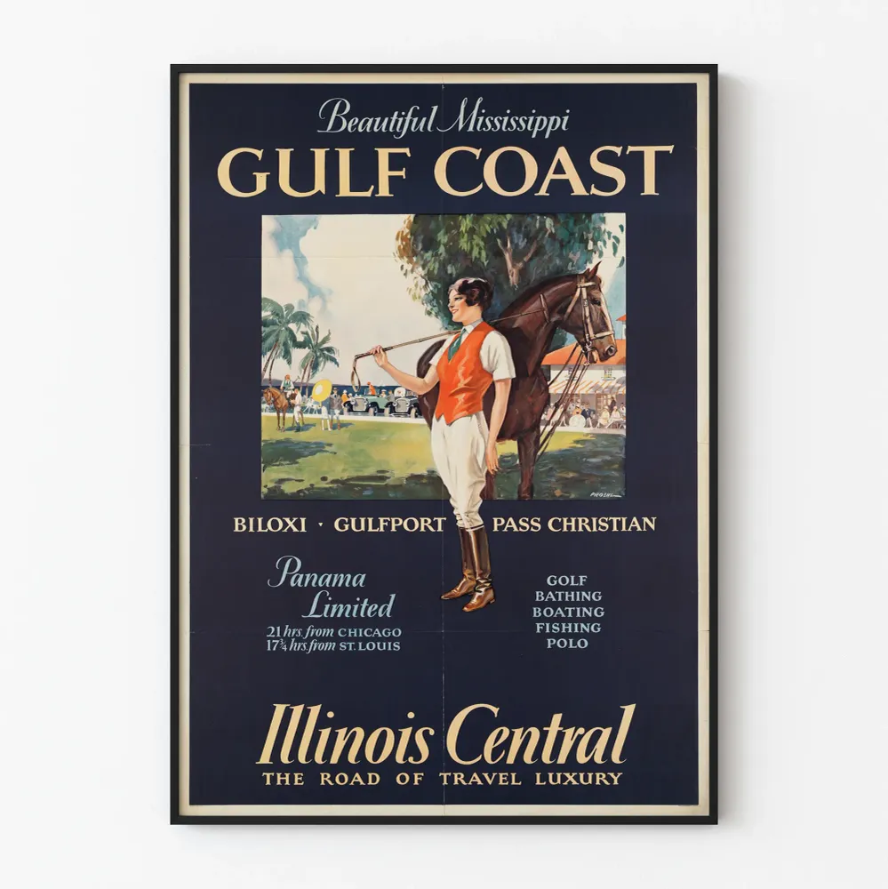 Affiche vintage Mississippi Gulf Coast - Poster décoration murale sport et voyage Artem Legrand