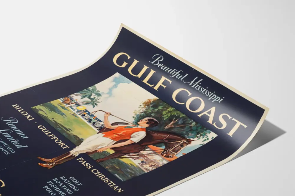 Affiche vintage Mississippi Gulf Coast - Poster décoration murale sport et voyage Artem Legrand