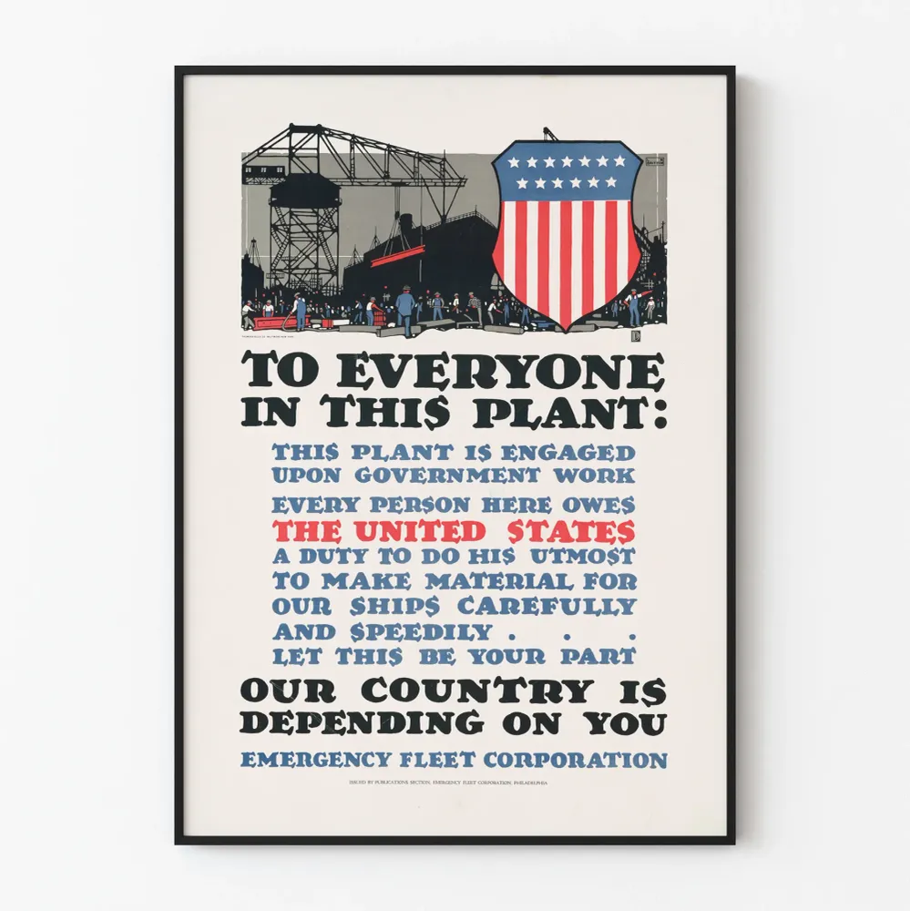 Affiche vintage de mobilisation industrielle américaine Artem Legrand