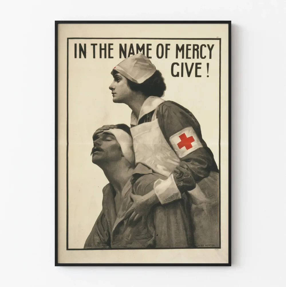Affiche Vintage Name Mercy Give - Poster Croix-Rouge Médecine Artem Legrand