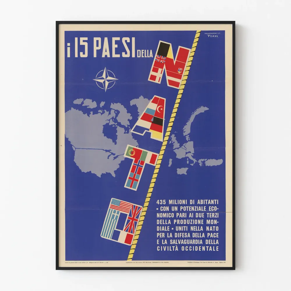 Affiche vintage NATO - Les 15 pays de l'Alliance Atlantique Artem Legrand