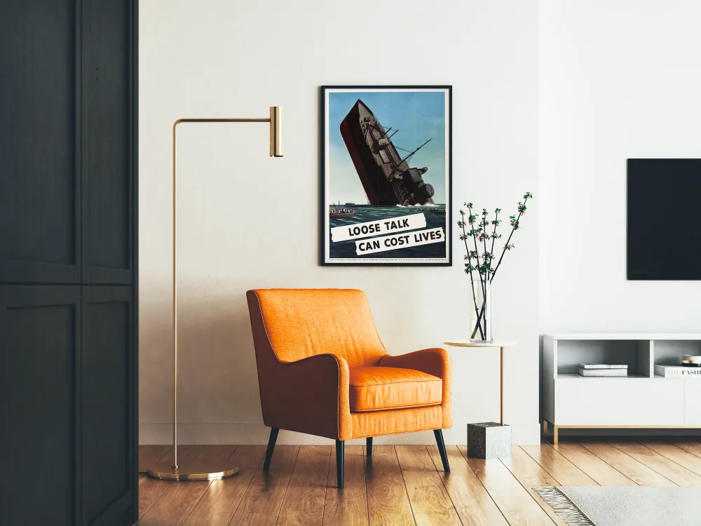 Affiche Vintage Navire Naufragé Loose Talk Can Cost Lives Artem Legrand