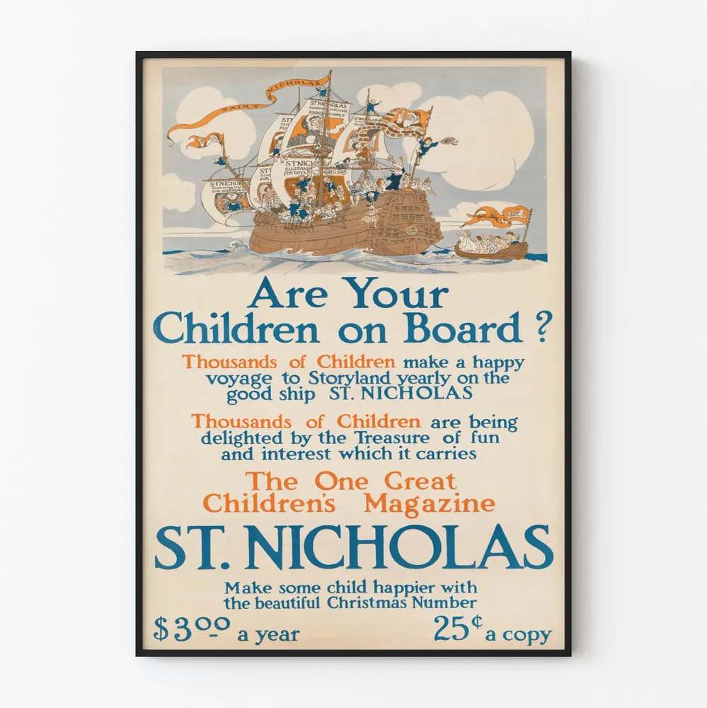 Affiche vintage St. Nicholas - Décoration murale enfantine Artem Legrand