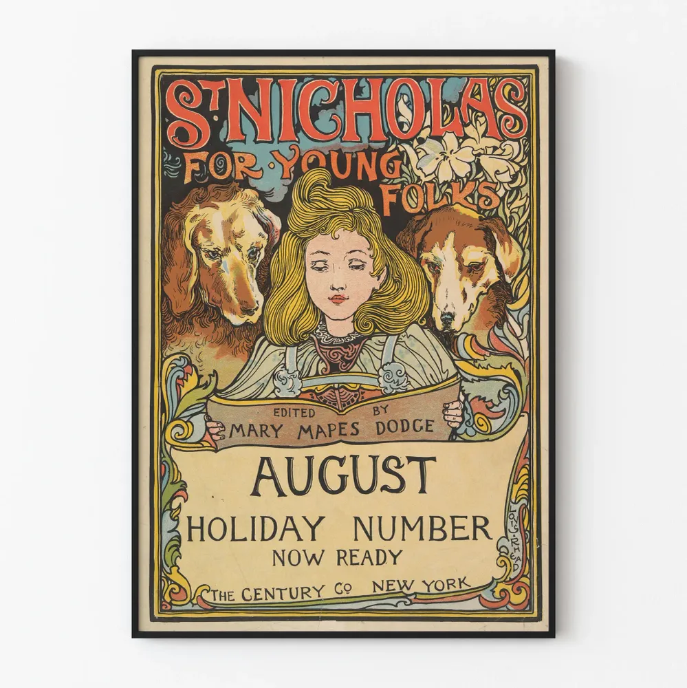 Affiche vintage St Nicholas Young Folks - Poster décoration murale Artem Legrand