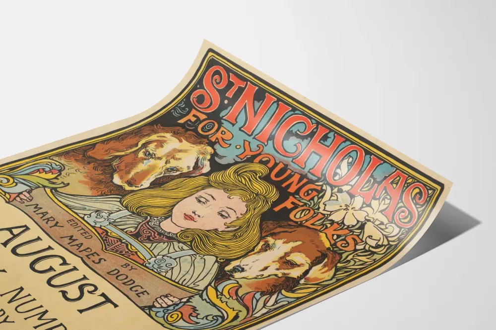 Affiche vintage St Nicholas Young Folks - Poster décoration murale Artem Legrand