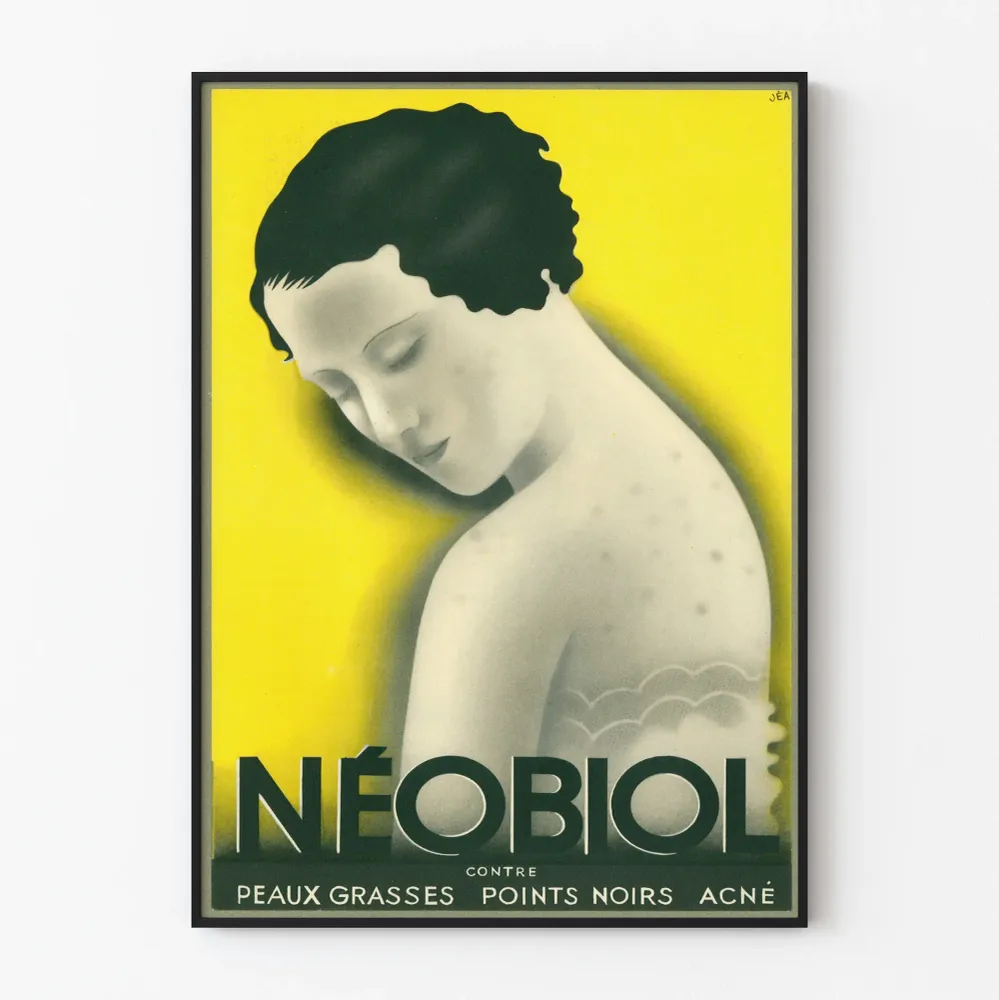 Affiche vintage Néobiol pour soins peau grasse et acné Artem Legrand
