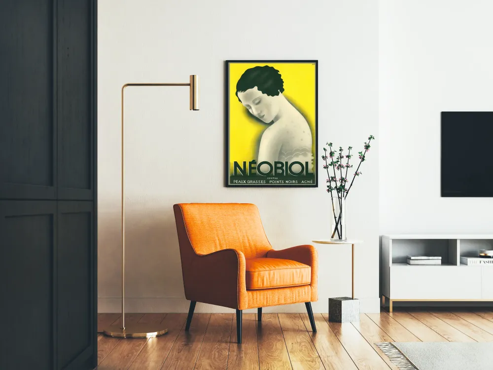 Affiche vintage Néobiol pour soins peau grasse et acné Artem Legrand