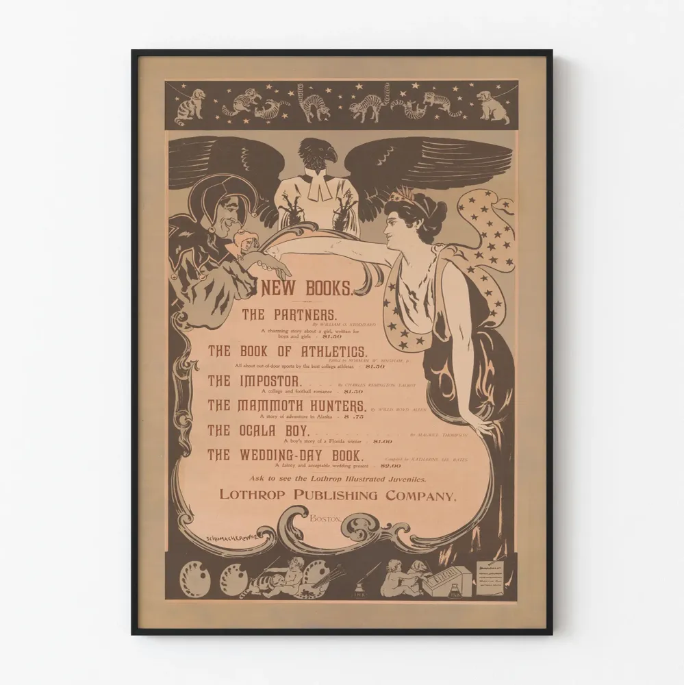 Affiche Vintage Nouvelle Collection de Livres Lothrop Publishing Artem Legrand