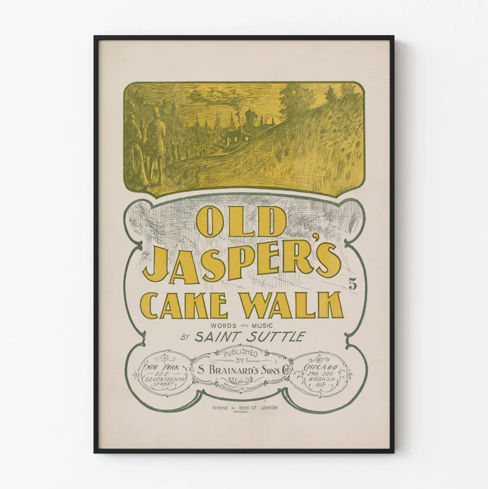 Affiche vintage Old Jasper's Cake Walk - Illustration rétro musicale Artem Legrand