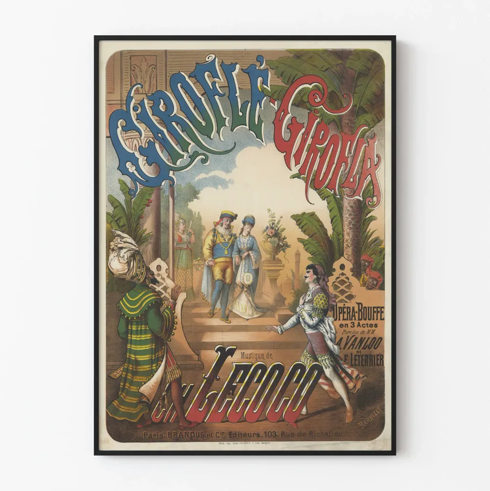 Affiche vintage Opéra-bouffe Giroflé-Girofla - Décoration murale théâtrale Artem Legrand