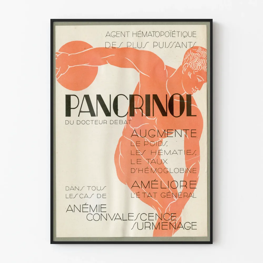 Affiche Vintage Pancrinol - Décoration Murale Artistique et Médicale Artem Legrand