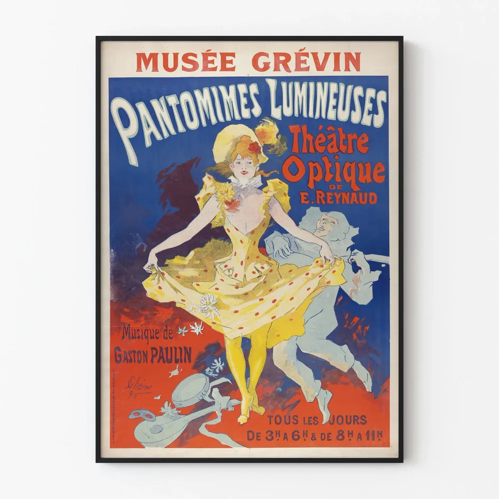 Affiche Vintage Pantomimes Lumineuses Musée Grévin Théâtre Optique Artem Legrand