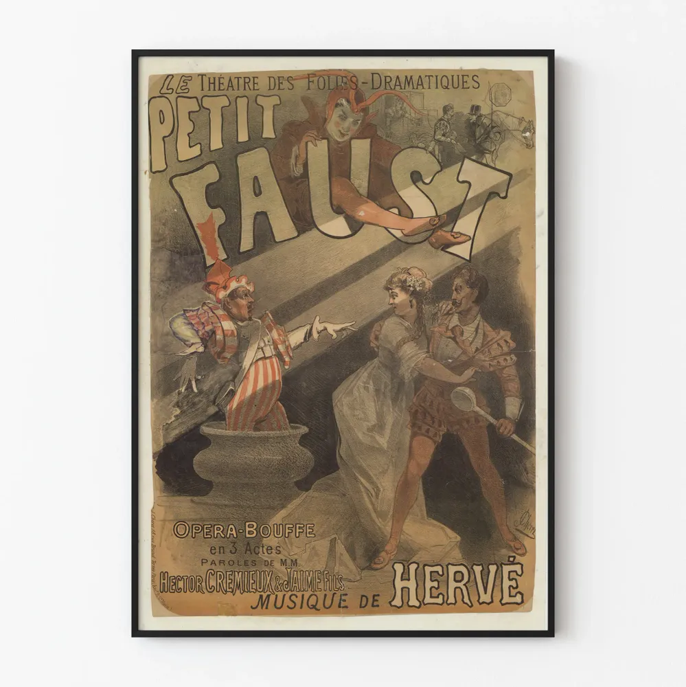Affiche vintage Le Petit Faust Théâtre des Folies-Dramatiques Artem Legrand