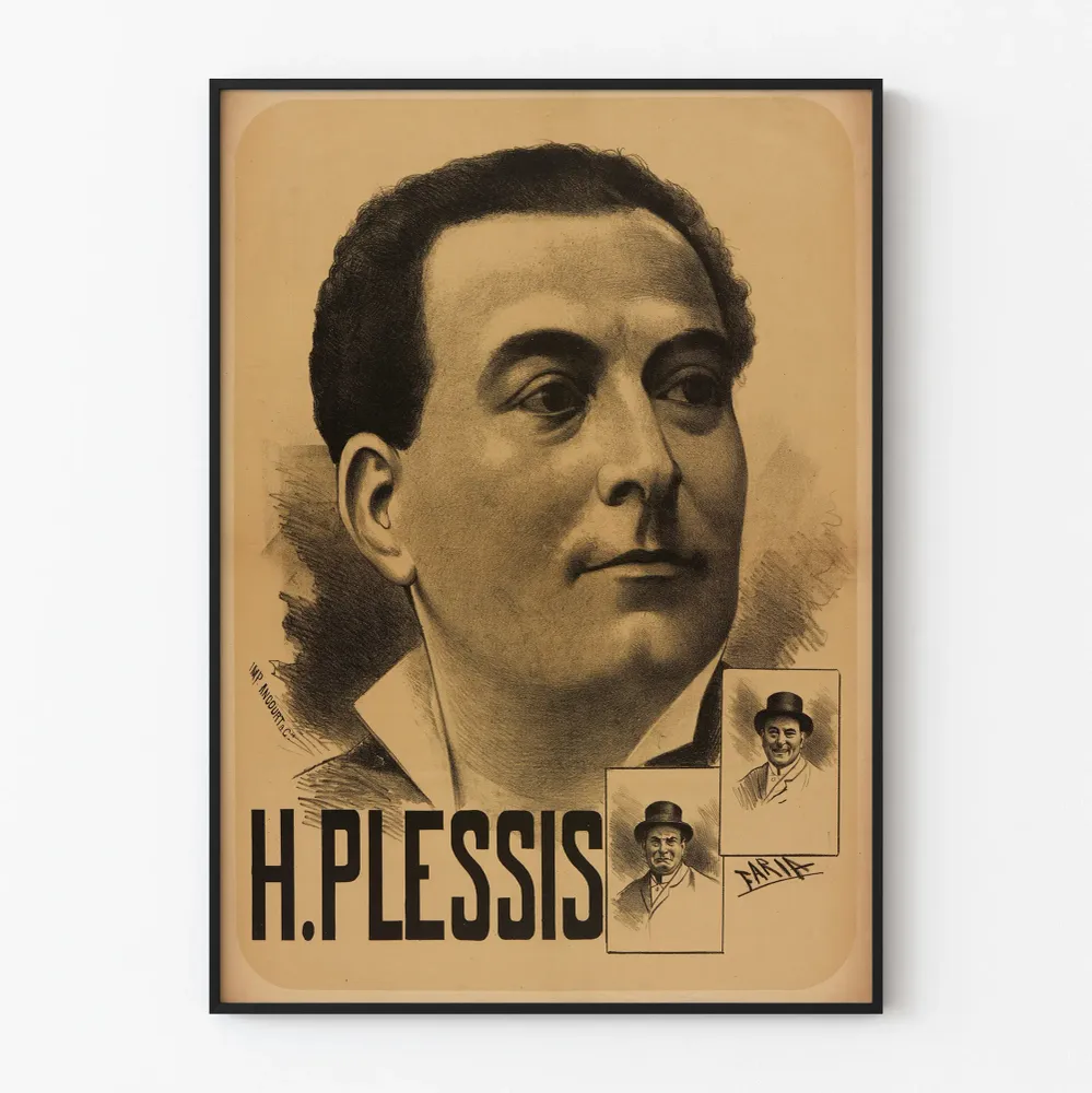 Affiche vintage portrait de H. Plessis - Décoration murale rétro Artem Legrand