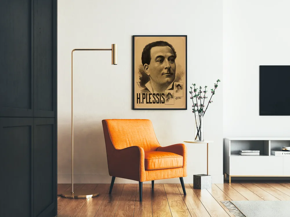 Affiche vintage portrait de H. Plessis - Décoration murale rétro Artem Legrand