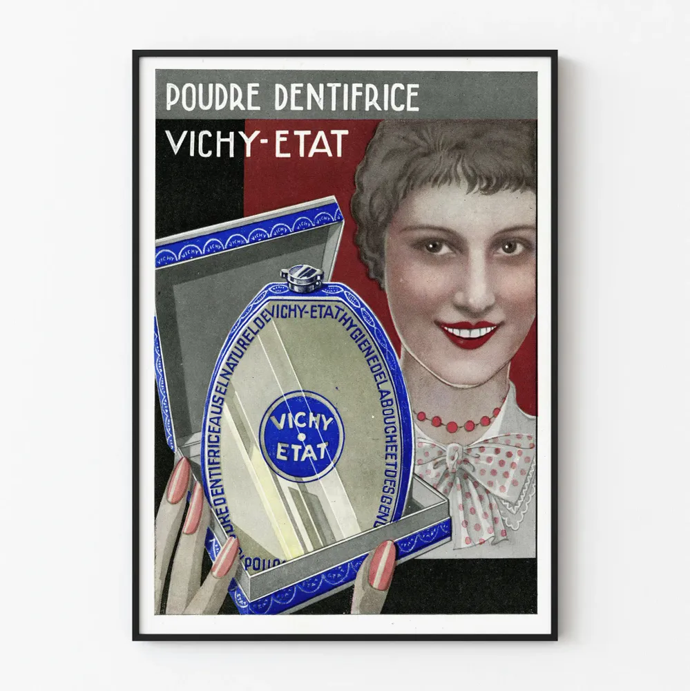 Affiche vintage Poudre Dentifrice Vichy-État pour décoration murale Artem Legrand