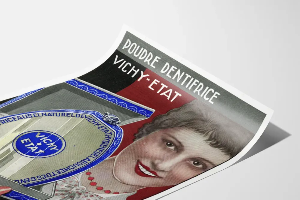 Affiche vintage Poudre Dentifrice Vichy-État pour décoration murale Artem Legrand
