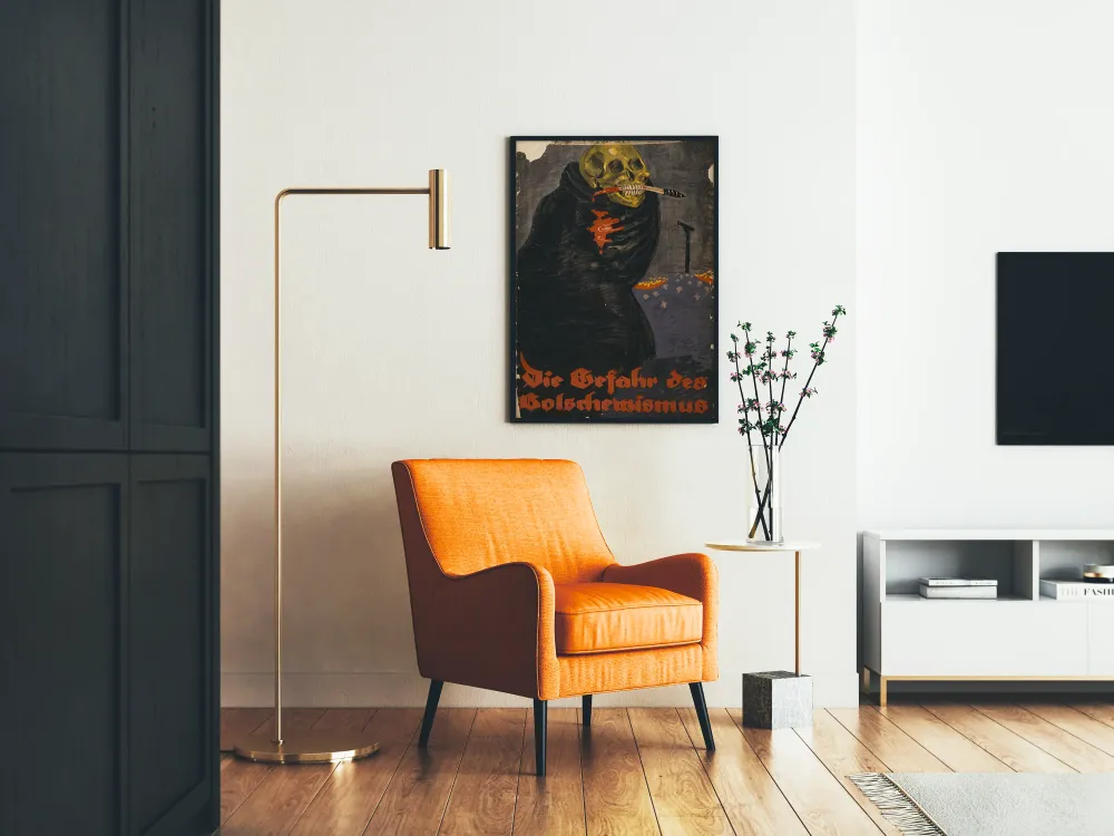 Affiche vintage de propagande sombre à crâne et faucille sanglante Artem Legrand