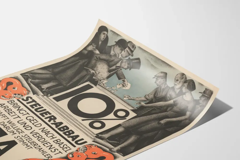 Affiche vintage réduction d'impôt 10% décoration murale Artem Legrand