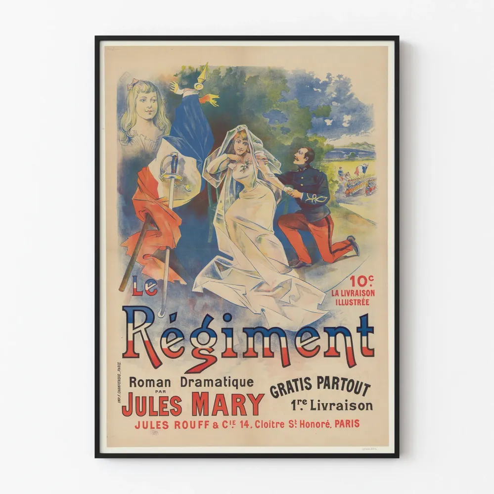 Affiche vintage Le Régiment par Jules Mary - Décoration murale rétro militaire Artem Legrand