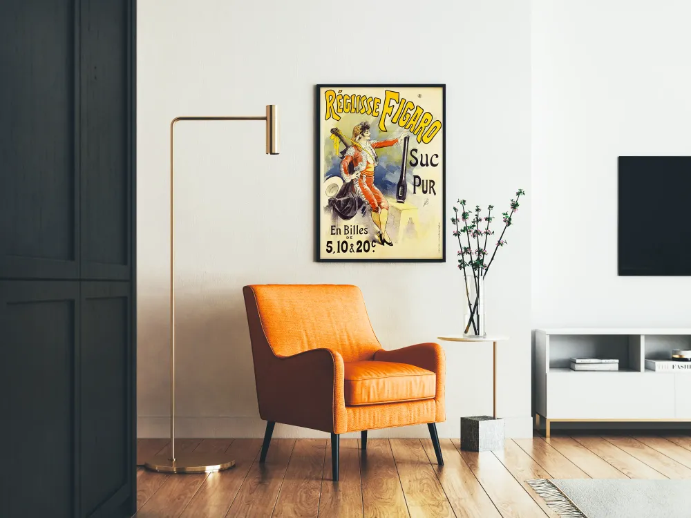 Affiche vintage Réglisse Figaro suc pur pour décoration murale Artem Legrand
