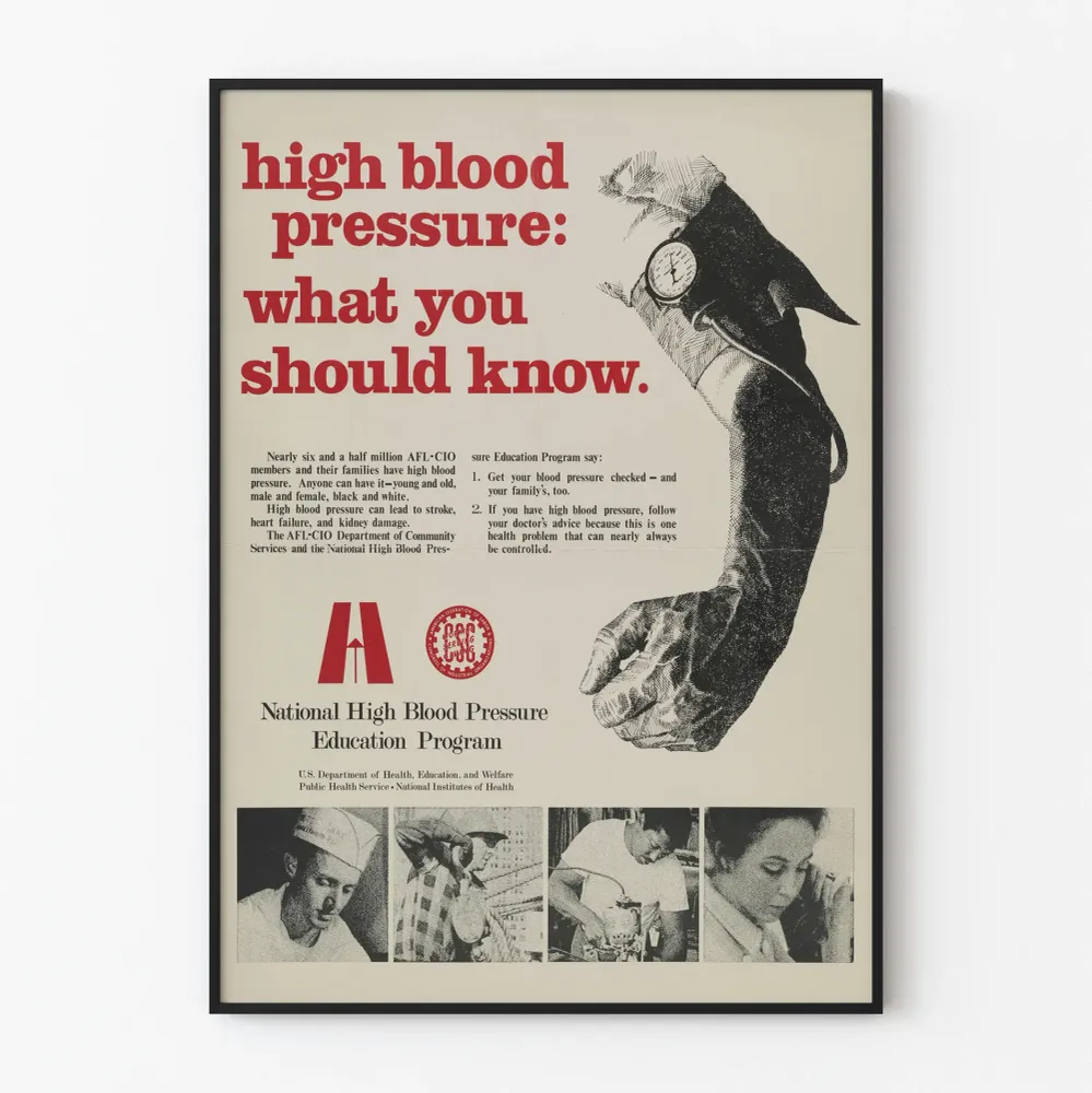 Affiche Vintage Santé : Hypertension Artérielle - Prévention et Information Artem Legrand