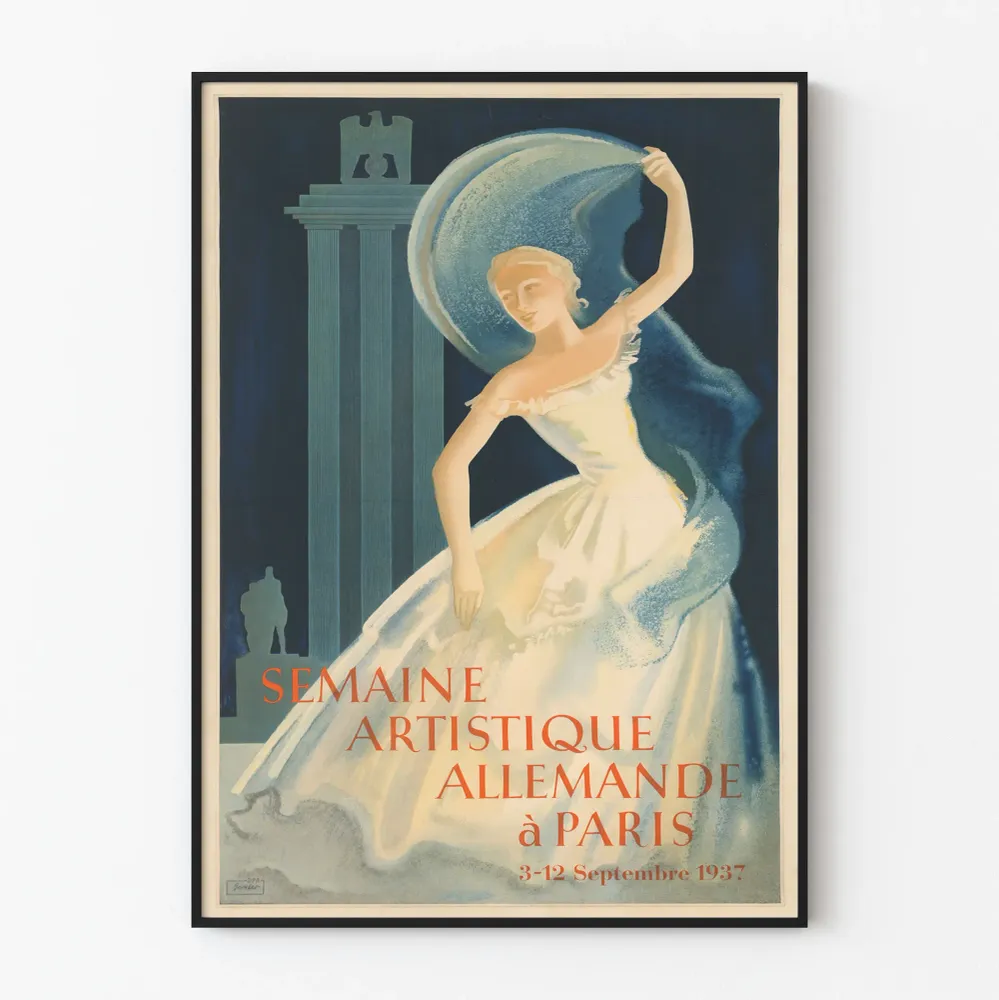 Affiche Vintage Semaine Artistique Allemande à Paris 1937 Artem Legrand