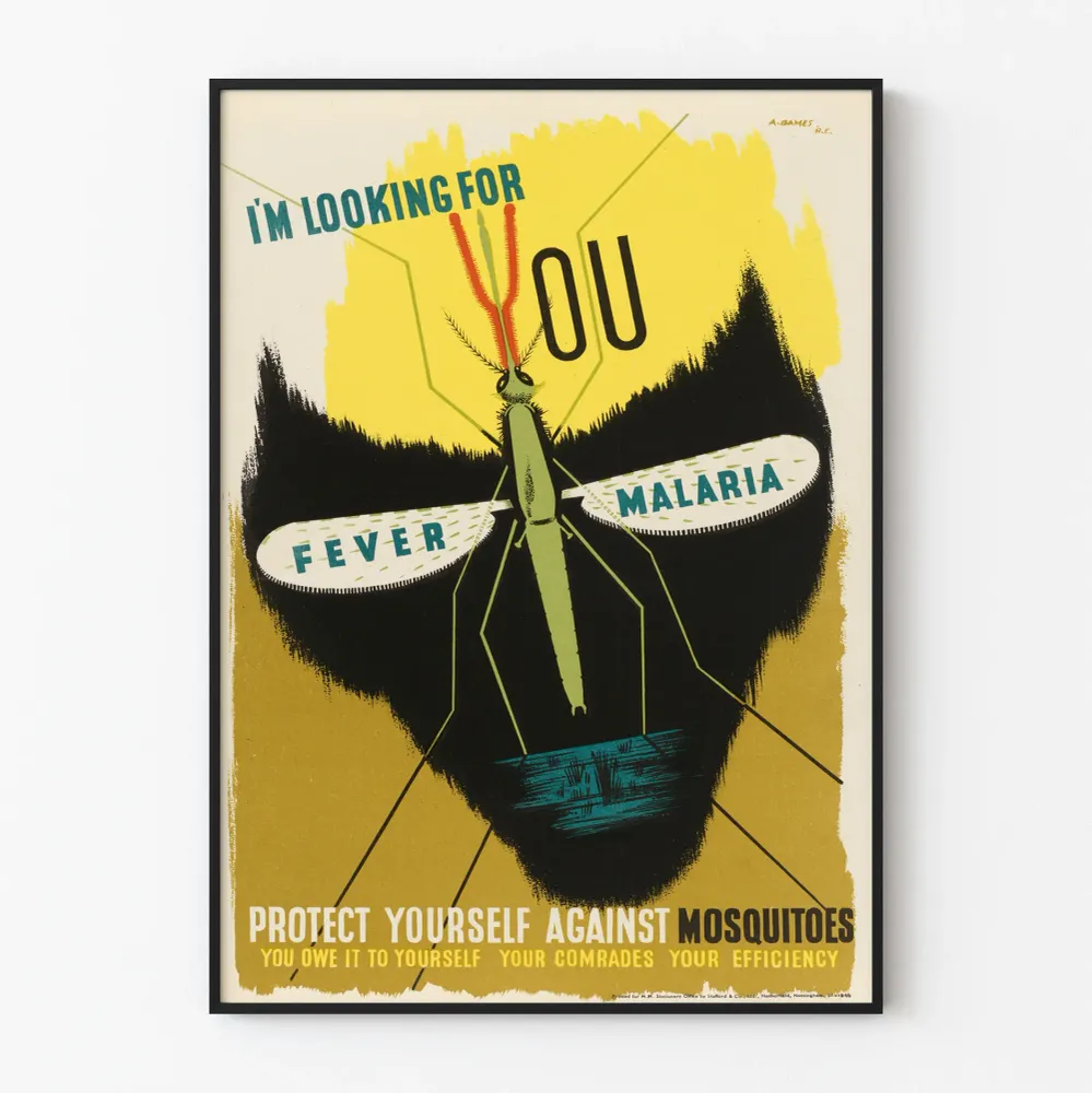 Affiche vintage de sensibilisation contre le paludisme et les moustiques Artem Legrand