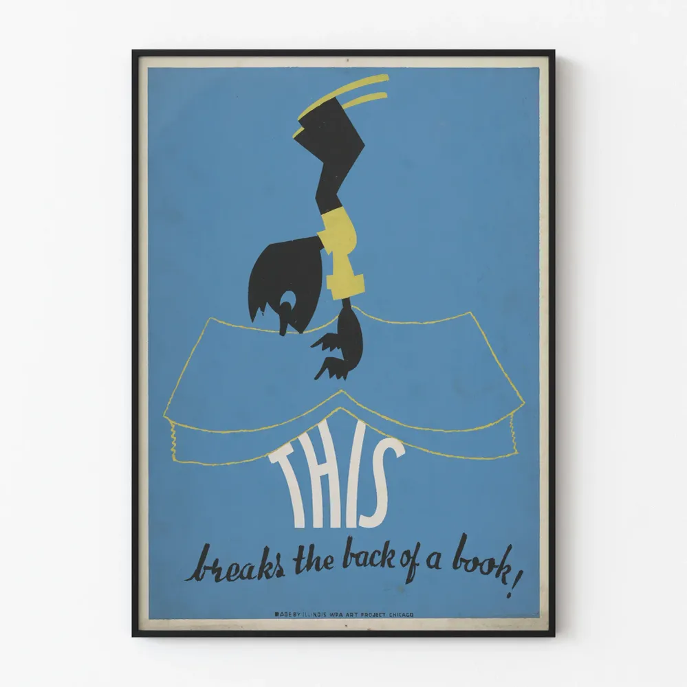 Affiche vintage de sensibilisation à la préservation des livres Artem Legrand