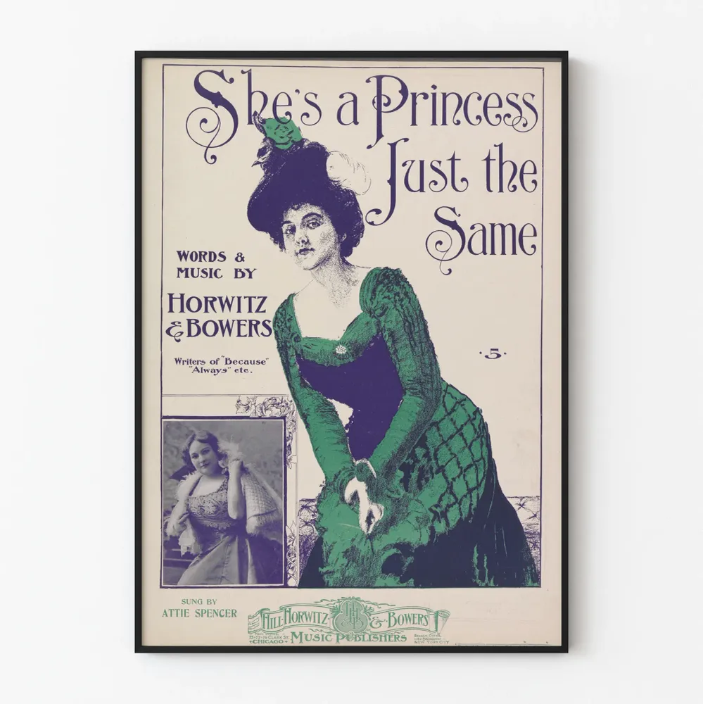 Affiche vintage She’s Princess Just Same - Décoration murale élégante Artem Legrand