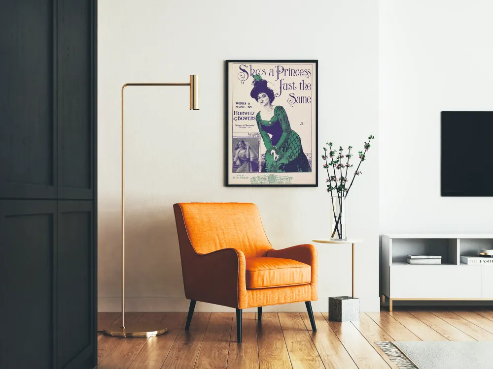 Affiche vintage She’s Princess Just Same - Décoration murale élégante Artem Legrand