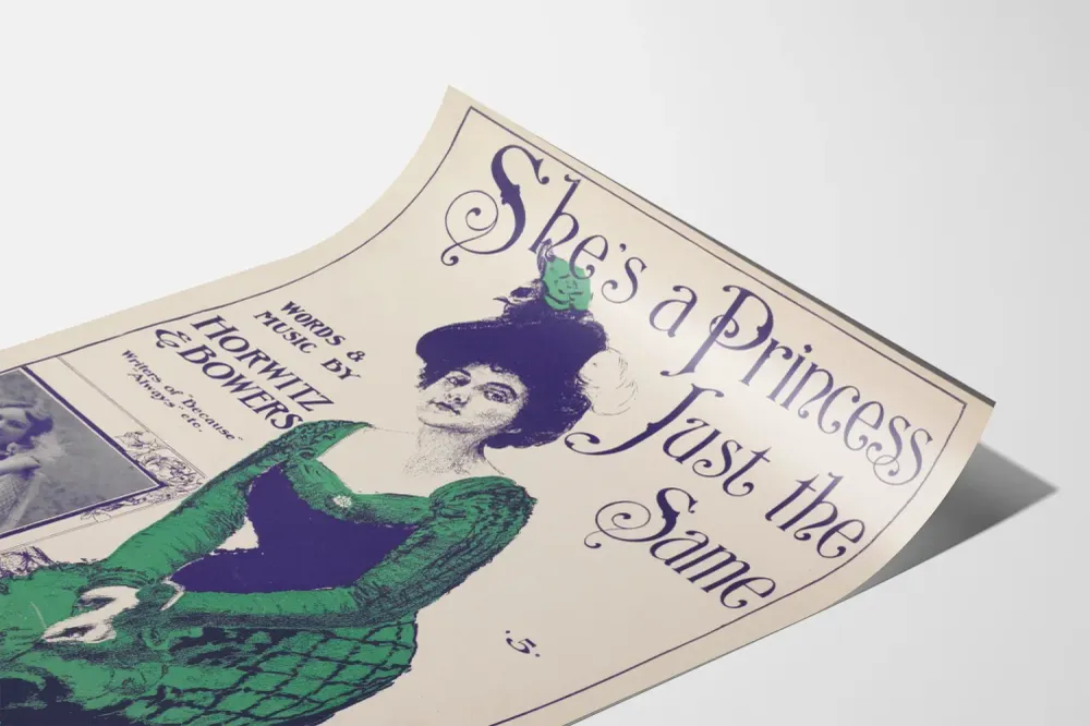 Affiche vintage She’s Princess Just Same - Décoration murale élégante Artem Legrand