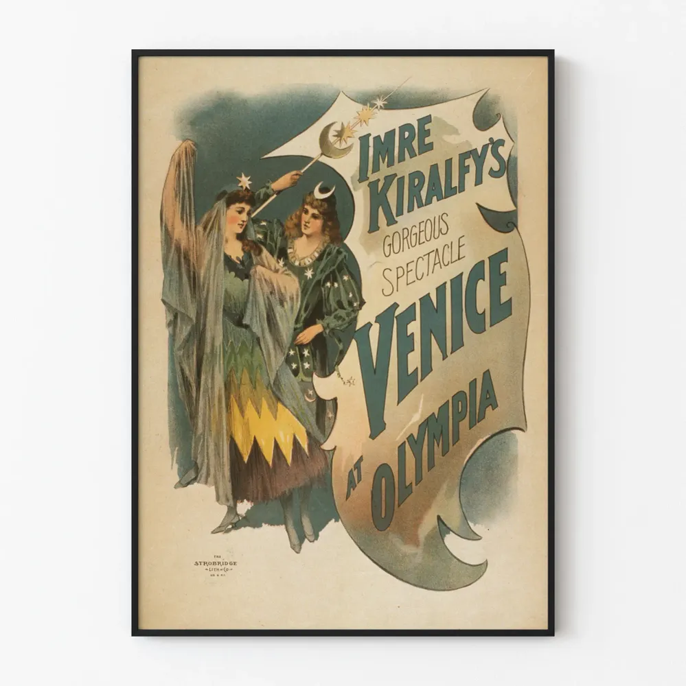 Affiche vintage spectacle Venice à l'Olympia par Imre Kiralfy Artem Legrand
