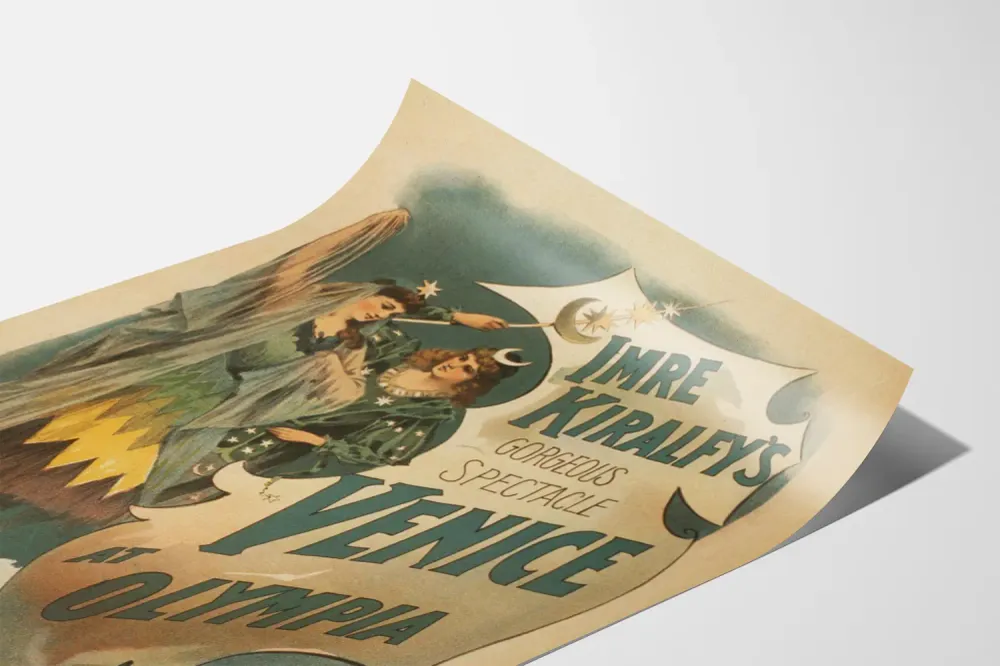 Affiche vintage spectacle Venice à l'Olympia par Imre Kiralfy Artem Legrand