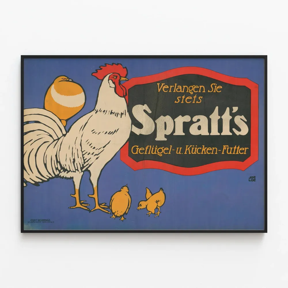 Affiche Vintage Spratt's Nourriture pour Volaille et Poussins Artem Legrand
