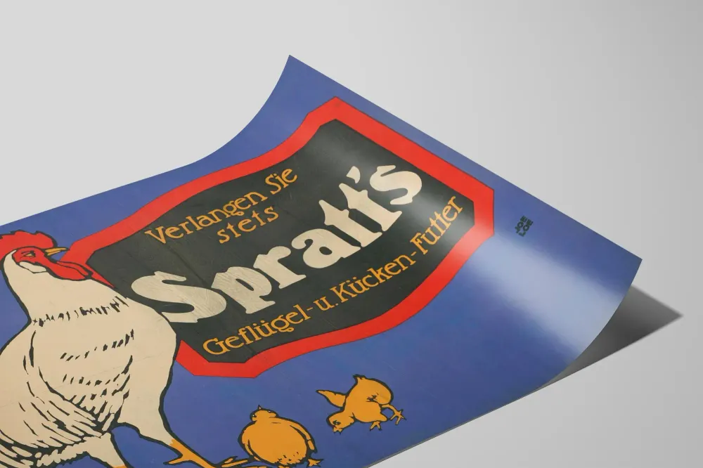 Affiche Vintage Spratt's Nourriture pour Volaille et Poussins Artem Legrand