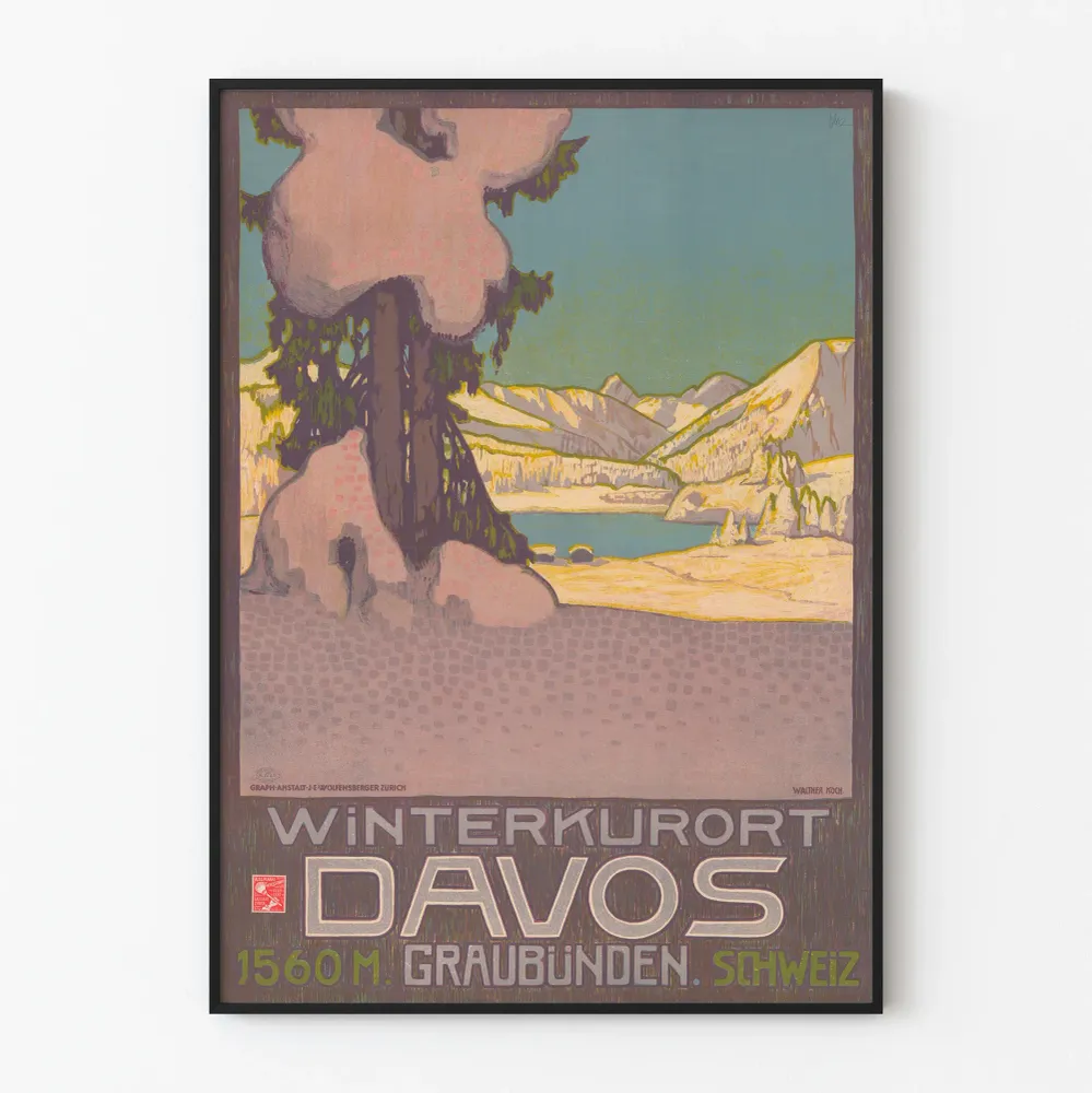 Affiche Vintage Station de Ski Winterkurort Davos Artem Legrand