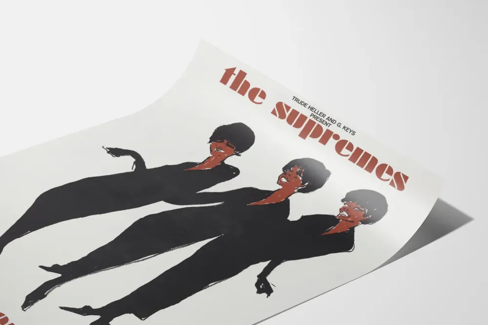 Affiche vintage Supremes au Lincoln Center 1965 Artem Legrand