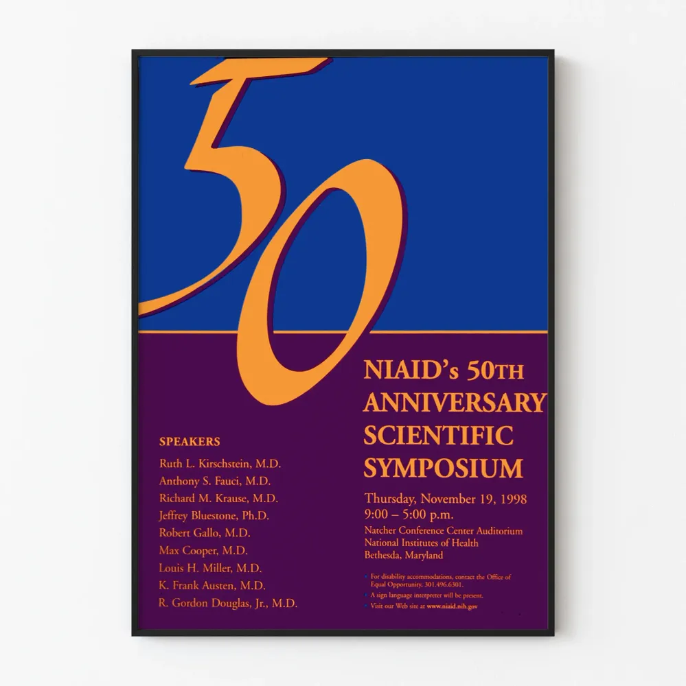 Affiche vintage symposium scientifique 50 ans NIAID Artem Legrand